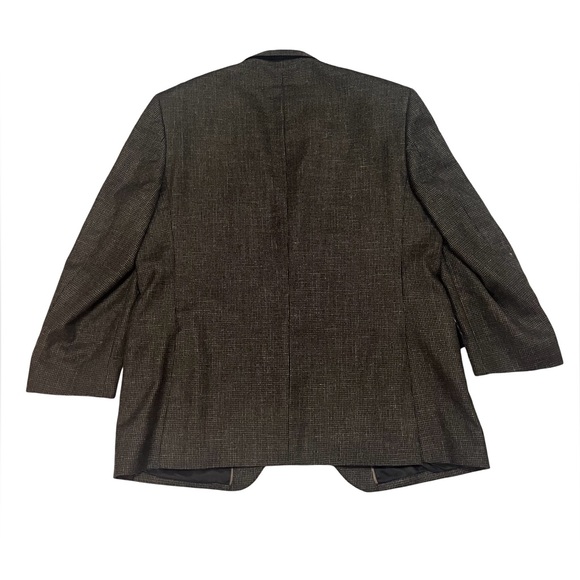 Jos. A. Bank 46R Men’s Brown Houndstooth Sports Coat Blazer Wool Silk Linen - Picture 11 of 12